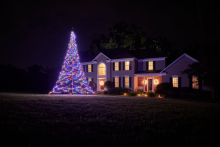 Fairybell vlaggenmast kerstboom   600 cm   1.200 Gekleurde ledlampjes   exclusief vlaggenmast