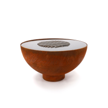 HEAT vuurschaal Gystad met bakplaat en grillrooster – diameter 60 cm – zwart