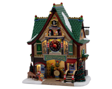 Lemax   'Friendly Forest Clockworks'   Verlicht gebouw met animatie & muziek/geluid   Inclusief adapter