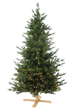 Our Nordic Christmas Göteborg verlichte kunstkerstboom   183 cm   Donkergroen   Diameter 114 cm   1655 tips   300 ledlampjes (warm wit)   Houten voet