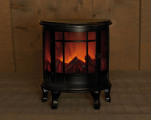 Anna's Collection LED sfeerhaard   zwart   L30 x B16 x H35 cm   ledverlichting met vlameffect   met timer   werkt op batterijen