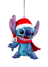 Disney License Kurt S. Adler   Disney© kerstornament   Stitch met kerstmuts   10 cm