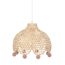 Atmosphera bamboe hanglamp voor kinderkamer   Hoogte 22 cm   Op netstroom   Maximaal vermogen: 40W   E27 Fitting