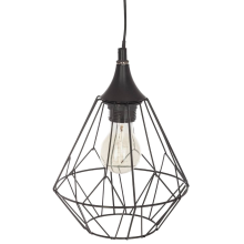 Atmosphera Flave Hanglamp   Zwart Metaal   Ø 19 cm   E27 Fitting