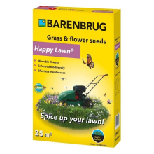 Barenbrug gras  en bloemenzaad 0,5kg tot 25 m2  Happy Lawn   Voor maaibare bloemen in je gazon!