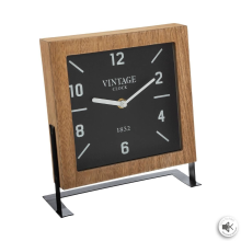 Atmosphera tafelklok Swiss   Stijlvol bruin/zwart design   20 x 23 cm   Op standaard