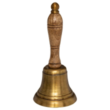 Atmosphera Constance Tafelbel   17,5 cm   Mangohout   Goud/Bruin