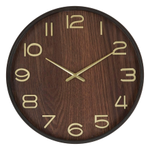 Atmosphera Ivana Wandklok – Hout – diameter 38 cm – Bruin – Keuken/Kamer/Kantoor