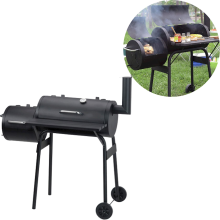 Famiflora Kansas barbecue houtskoolbarbecue   Grilloppervlak 54,5x30,5 cm   Met thermometer   Zijtafel