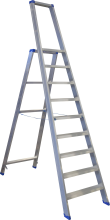 Escalo sparta aluminium   Industriële aluminium trapladder met beugel   9 treden