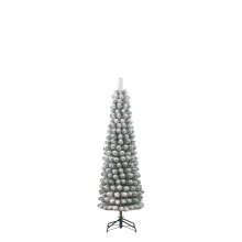 Black Box Charlton Pilar Frosted smalle kunstkerstboom   155 cm   groen   frosted   Diameter 48 cm   207 tips   metalen voet