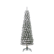 Black Box Charlton Pilar Frosted smalle kunstkerstboom   215 cm   groen   frosted   Diameter 56 cm   362 tips   metalen voet
