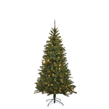 Black Box Kingston verlichte kunstkerstboom   185 cm   groen   Diameter 102 cm   170 ledlampjes   501 tips   metalen voet