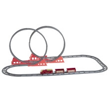 Fééric Lights and Christmas   Kerst treinset looping met animatie & geluid   49 delig   rood & goud