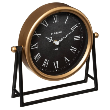 Atmosphera Tafelklok Roma 26x26 cm   Goud/Zwart   Glas/Metaal   Staand
