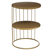 Atmosphera Bijzettafel Kobu – Goud metaal   Diameter 36 x H52 cm