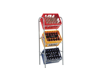 Practo Home krattenrek 3 of 6 kratten grijs   Flessen  en krattenrekken   34x55,2x116cm