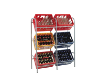 Practo Home krattenrek 3 of 6 kratten grijs   Flessen  en krattenrekken   34x107,4x116cm
