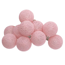 Atmosphera LED Slinger 10 Bollen diameter 4 cm   Lichtroze   Op Batterijen   Binnen