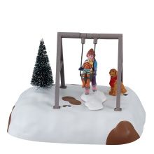 Lemax   'Puppy Gets A Swing Ride'   Figuur met animatie   Exclusief adapter (werkt ook op batterijen)