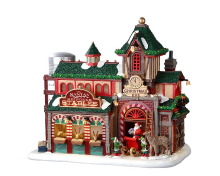 Lemax   'Santa's Reindeer Stables'   Verlicht gebouw   Exclusief adapter (werkt ook op batterijen)