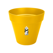 Elho bloempot Loft Urban Rond Wielen 50   Oker (Geel)   Diameter 49 x H 45 cm