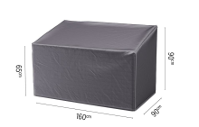 Platinum Aerocover loungebankhoes L160 x B90 x H65/90 cm   Antraciete rechthoekige ademende loungebankhoes