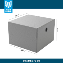 AquaShield loungebedhoes L90 x B90 x H70 cm   Grijze rechthoekige tuinmeubelhoes