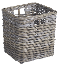 Practo Home mand rotan vierkant Rotan   Haardaccessoires   37x37x40cm   klein