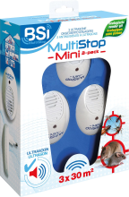BSI 'Multistop Mini' ultrasone ongedierteverjager 30m²   3 stuks