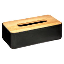 5Five Natureo Tissuebox   Zwart Bamboe   26x13x8,8 cm