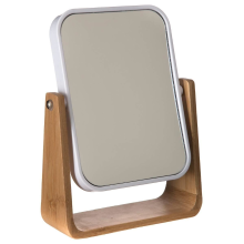 5Five Natureo draaibare make up spiegel   3x Vergroting   Bamboe en kunststof   16x6x22 cm