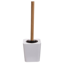 5Five Toiletborstel Natureo   38 cm   Wit/Bamboe   Vierkant