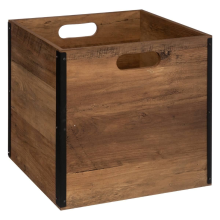 5Five Houten Opbergbox   Inklapbaar   Donkerbruin   31x31x31cm