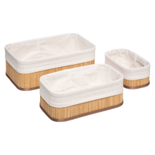 5Five Basketry Opbergmanden Set   3 Stuks   Beige   Bamboe