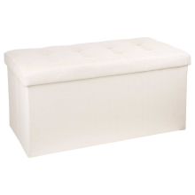 Atmosphera Lysandre Opbergpoef   Beige   Opvouwbaar   76x38x38 cm