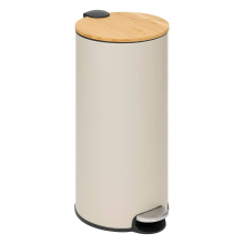 5Five Bamboe Pedaalemmer   30 Liter   Beige   Softclose