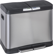 Practo Home pedaalemmer inox recycling mat inox   Huisafval   36x56x47cm   40 liter (2 x 20L)