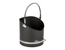 Practo Home pelletemmer chroom zwart + chroom   Haardaccessoires   30,5x30,5x30,5cm