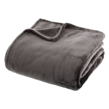 Atmosphera plaid Flanel Uni 130x180cm   Donkergrijs