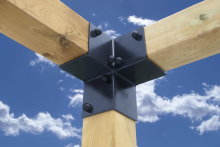 Platinum Sun & Shade Platinum pergola bouwpakketvoor montage   Zwarte hoeksteun