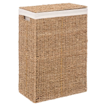 5Five Rieten Wasmand met Deksel   40 Liter   L37 x B22 x H55 cm