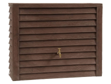 Garantia woody donker hout donker hout   Regenton muurmodel   40x124x100cm   zonder kraantje   350 liter