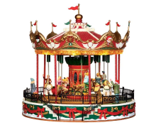 Lemax   'Santa Carousel'   Verlichte attractie met animatie & muziek/geluid   Inlclusief adapter