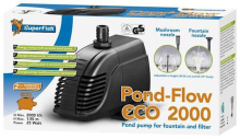 Blokker.Nl SuperFish Pond Flow Eco 2000 Vijverpomp   2000 L/h   25W   Inclusief sproeikoppen