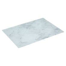 5Five Snijplank   Glas   40 x 30 cm   Wit Marmerlook