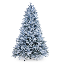 National Tree Company Snowy Hamilton kunstkerstboom   213 cm   groen   Diameter 140 cm   3.929 Tips   600 ledlampjes   besneeuwd   metalen voet