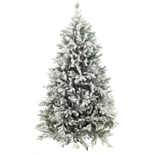 National Tree Company Snowy Hamilton Hinged kunstkerstboom   228 cm   Wit geflockt donkergroen   Diameter 152 cm   4598 tips   Besneeuwd/Frosted   Metalen voet
