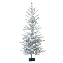 A Perfect Christmas Snowy Jersey verlichte kunstkerstboom   150 cm   Wit geflockt   Diameter 66 cm   970 tips   140 ledlampjes (warm wit)   Besneeuwd/Frosted