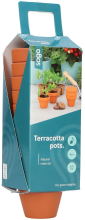 SOGO stenen terracotta potjes   5/6cm   9 stuks